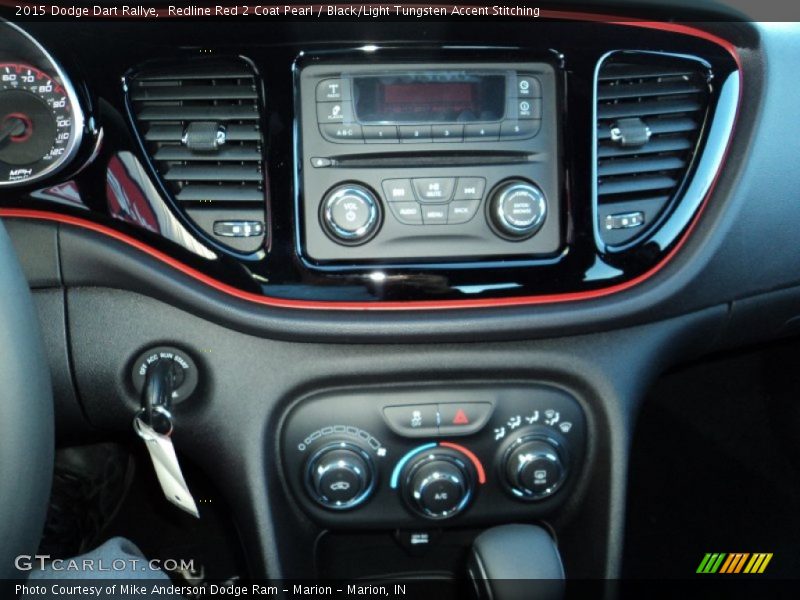 Redline Red 2 Coat Pearl / Black/Light Tungsten Accent Stitching 2015 Dodge Dart Rallye
