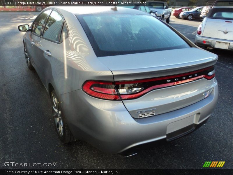 Billet Silver Metallic / Black/Light Tungsten Accent Stitching 2015 Dodge Dart Rallye