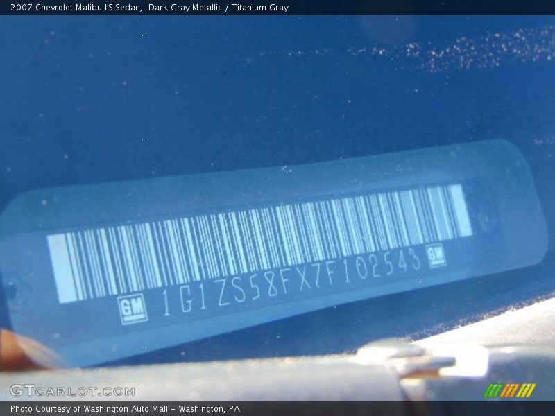 Dark Gray Metallic / Titanium Gray 2007 Chevrolet Malibu LS Sedan