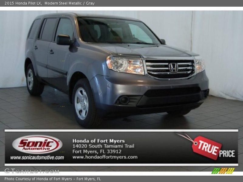 Modern Steel Metallic / Gray 2015 Honda Pilot LX