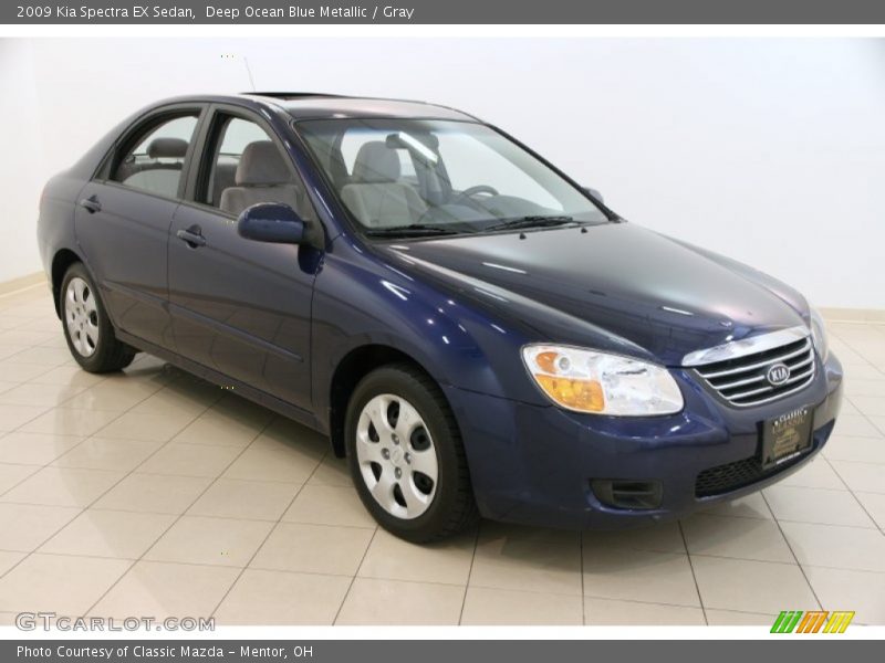 Deep Ocean Blue Metallic / Gray 2009 Kia Spectra EX Sedan