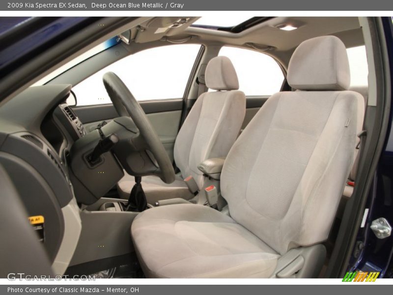 Deep Ocean Blue Metallic / Gray 2009 Kia Spectra EX Sedan