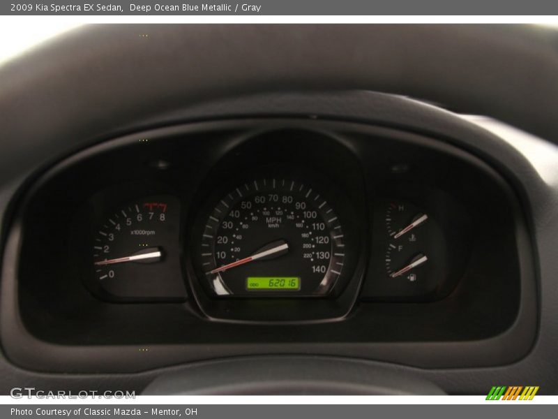 Deep Ocean Blue Metallic / Gray 2009 Kia Spectra EX Sedan