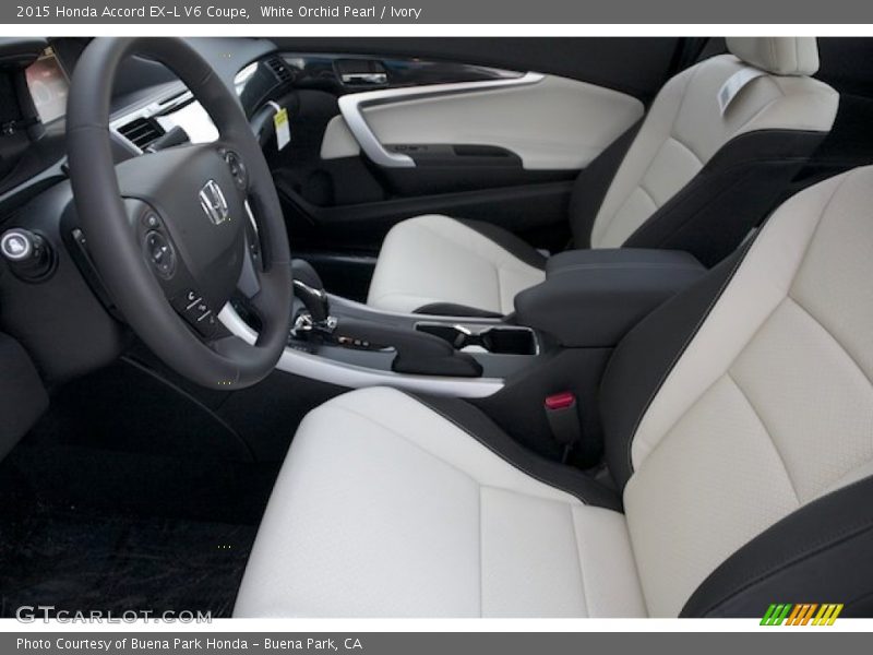 White Orchid Pearl / Ivory 2015 Honda Accord EX-L V6 Coupe