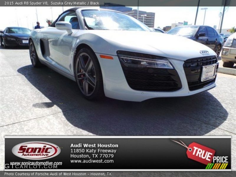 Suzuka Grey Metallic / Black 2015 Audi R8 Spyder V8