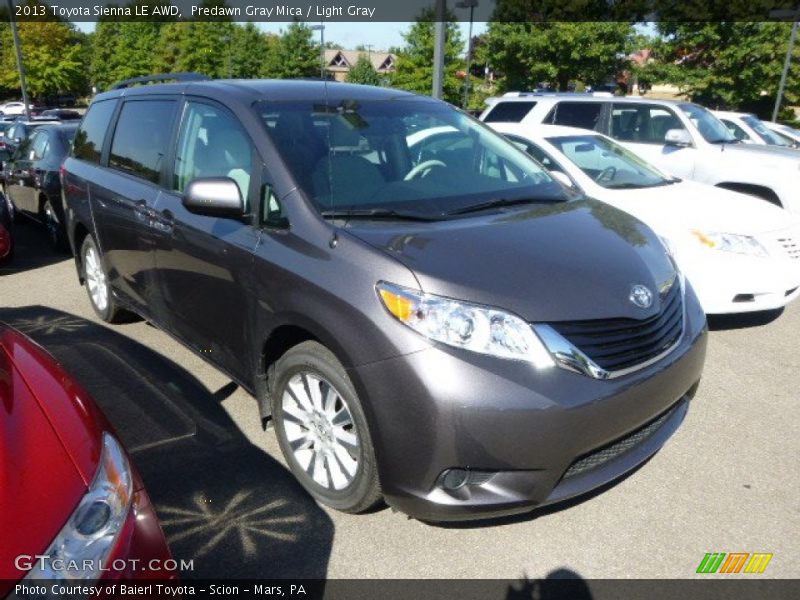 Predawn Gray Mica / Light Gray 2013 Toyota Sienna LE AWD