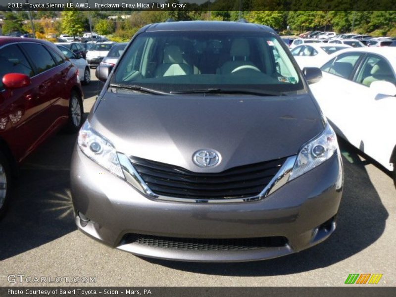 Predawn Gray Mica / Light Gray 2013 Toyota Sienna LE AWD