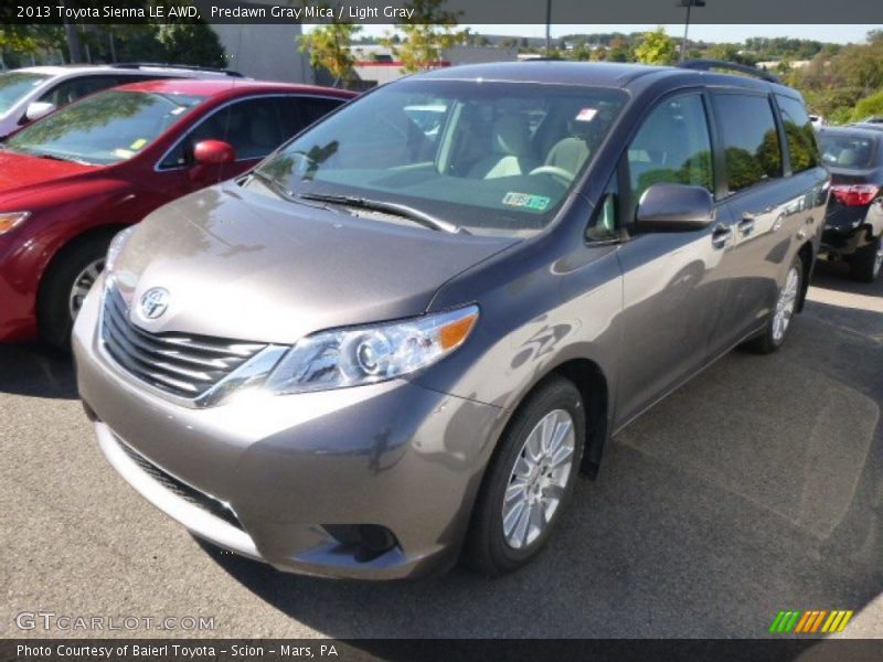 Predawn Gray Mica / Light Gray 2013 Toyota Sienna LE AWD