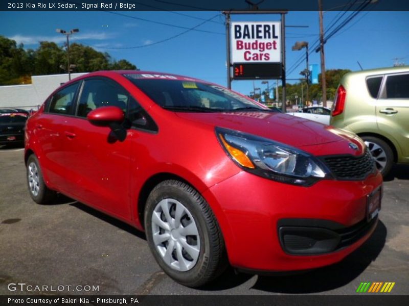 Signal Red / Beige 2013 Kia Rio LX Sedan