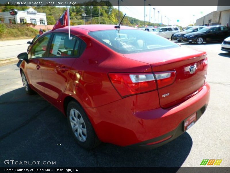 Signal Red / Beige 2013 Kia Rio LX Sedan