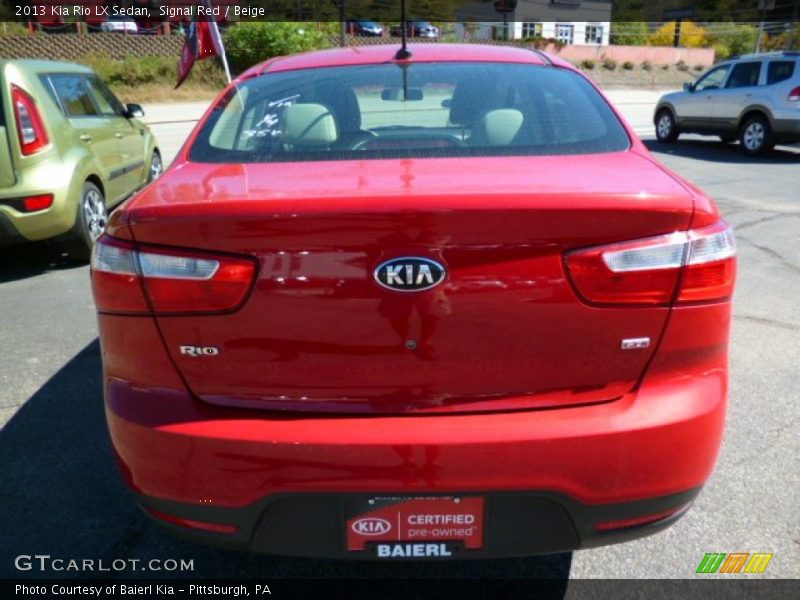 Signal Red / Beige 2013 Kia Rio LX Sedan