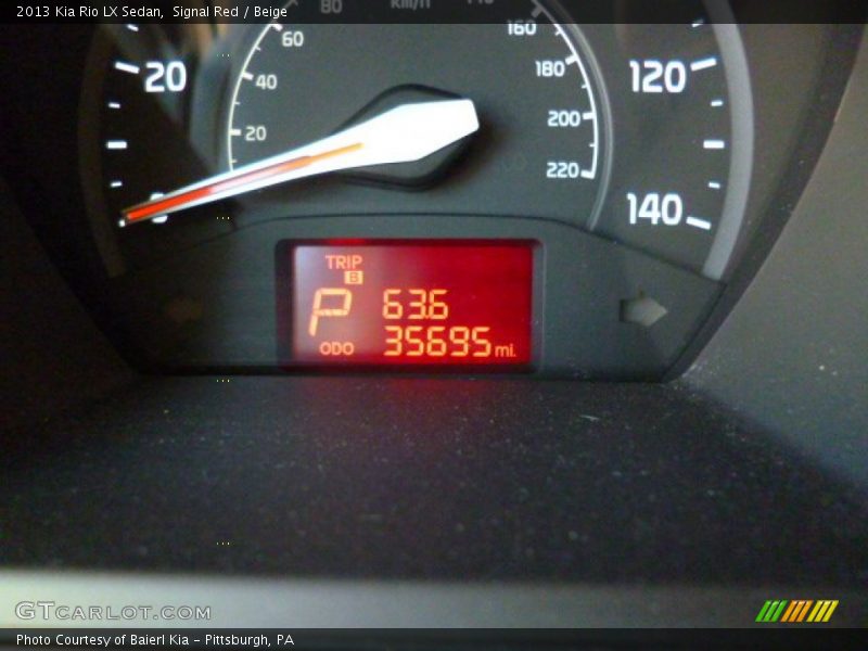 Signal Red / Beige 2013 Kia Rio LX Sedan
