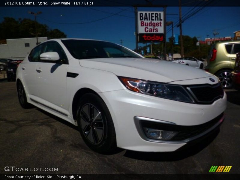 Snow White Pearl / Beige 2012 Kia Optima Hybrid