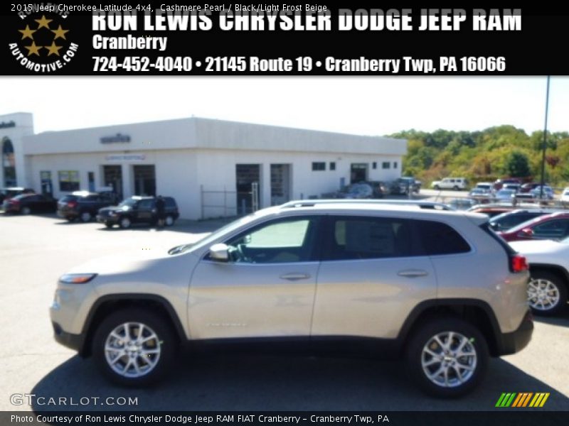 Cashmere Pearl / Black/Light Frost Beige 2015 Jeep Cherokee Latitude 4x4