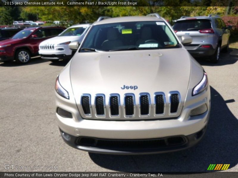 Cashmere Pearl / Black/Light Frost Beige 2015 Jeep Cherokee Latitude 4x4