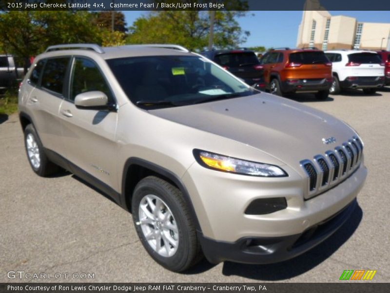 Cashmere Pearl / Black/Light Frost Beige 2015 Jeep Cherokee Latitude 4x4