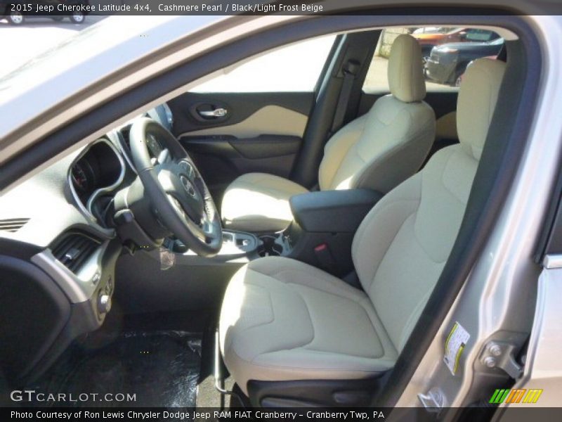 Cashmere Pearl / Black/Light Frost Beige 2015 Jeep Cherokee Latitude 4x4