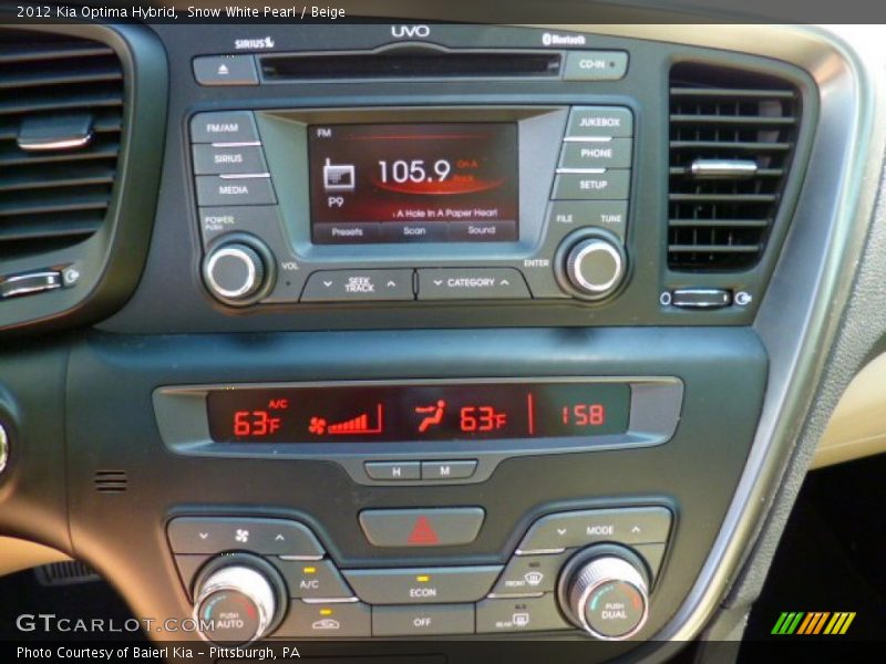 Snow White Pearl / Beige 2012 Kia Optima Hybrid