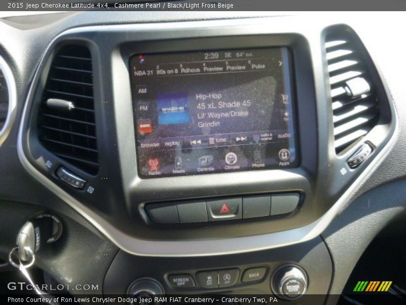 Cashmere Pearl / Black/Light Frost Beige 2015 Jeep Cherokee Latitude 4x4