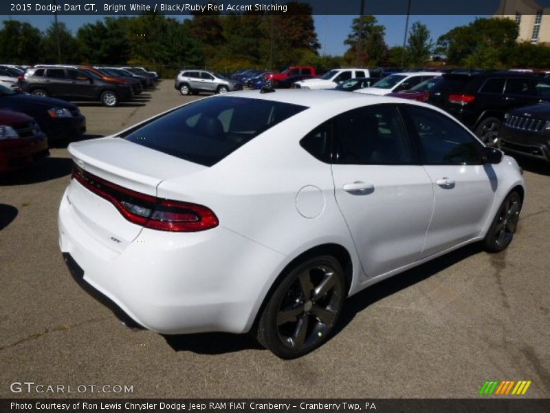 Bright White / Black/Ruby Red Accent Stitching 2015 Dodge Dart GT