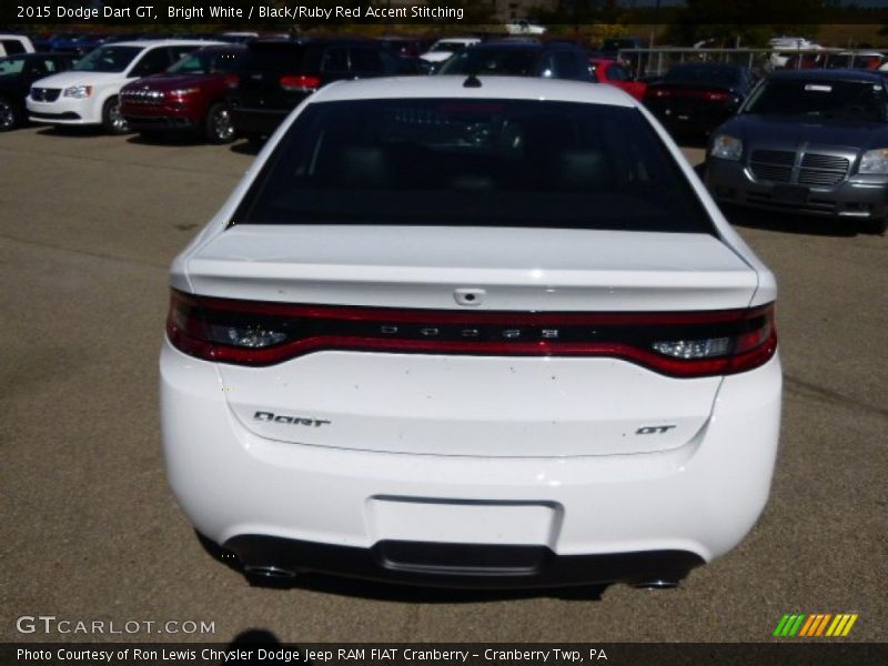 Bright White / Black/Ruby Red Accent Stitching 2015 Dodge Dart GT