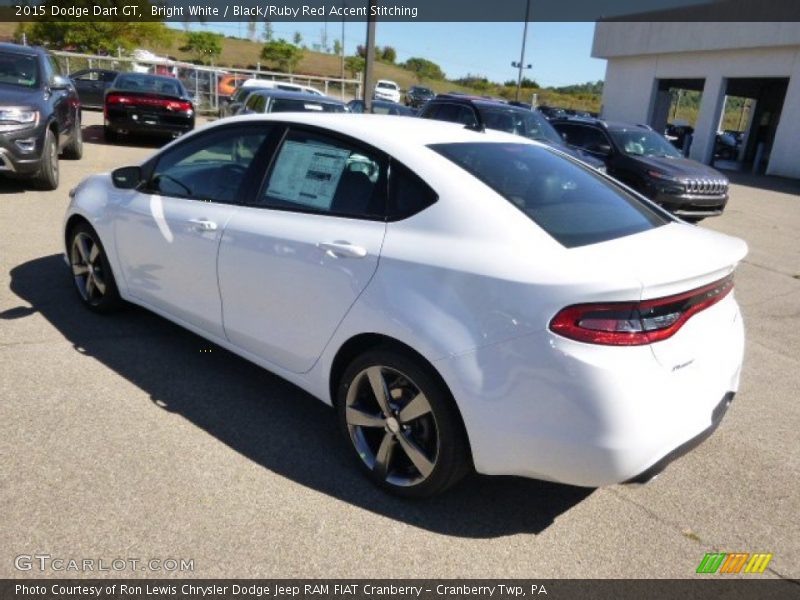 Bright White / Black/Ruby Red Accent Stitching 2015 Dodge Dart GT
