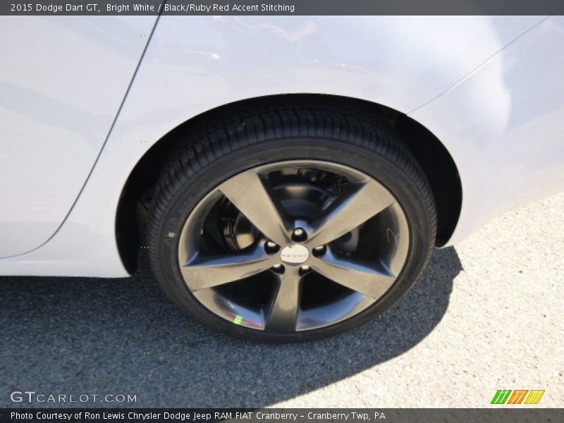 Bright White / Black/Ruby Red Accent Stitching 2015 Dodge Dart GT
