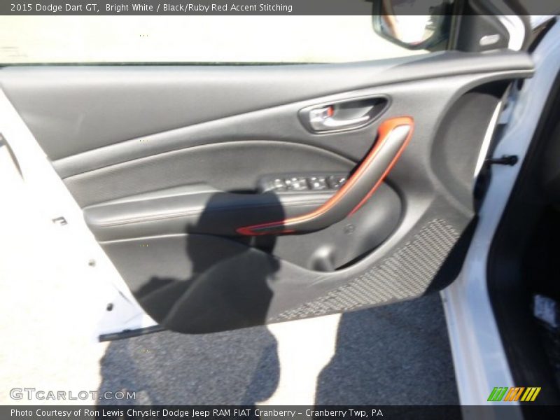 Bright White / Black/Ruby Red Accent Stitching 2015 Dodge Dart GT