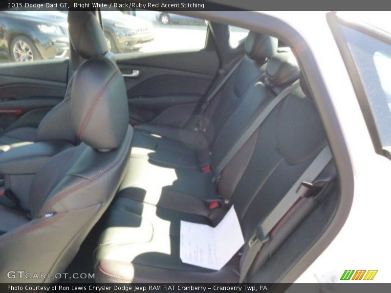 Bright White / Black/Ruby Red Accent Stitching 2015 Dodge Dart GT