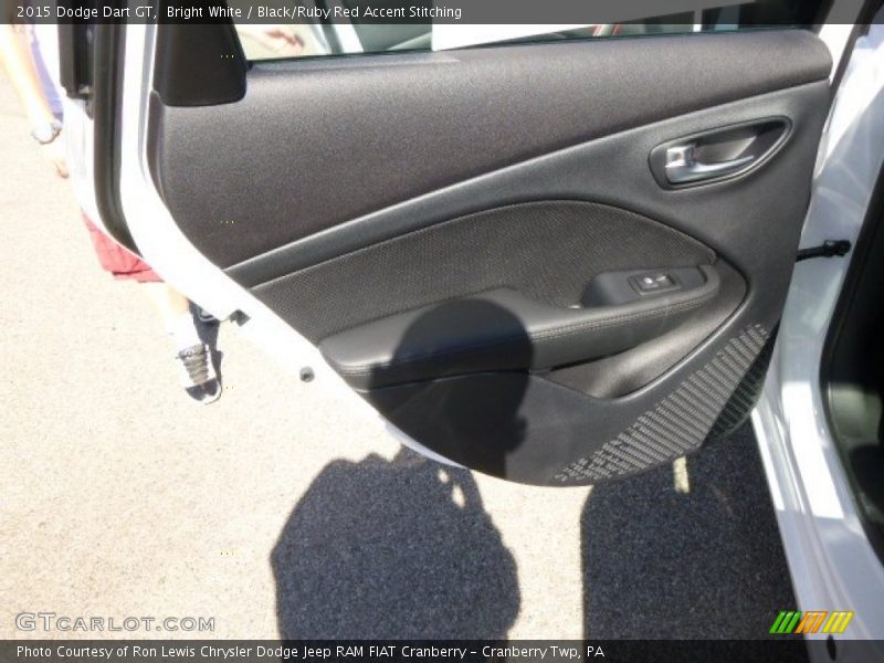 Bright White / Black/Ruby Red Accent Stitching 2015 Dodge Dart GT