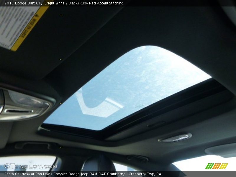 Bright White / Black/Ruby Red Accent Stitching 2015 Dodge Dart GT