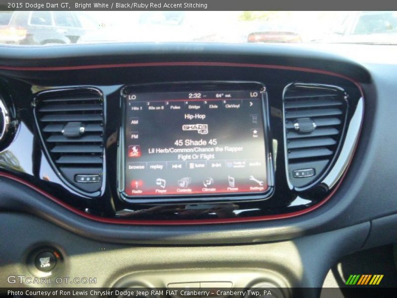 Bright White / Black/Ruby Red Accent Stitching 2015 Dodge Dart GT
