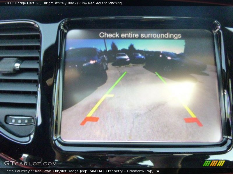 Bright White / Black/Ruby Red Accent Stitching 2015 Dodge Dart GT