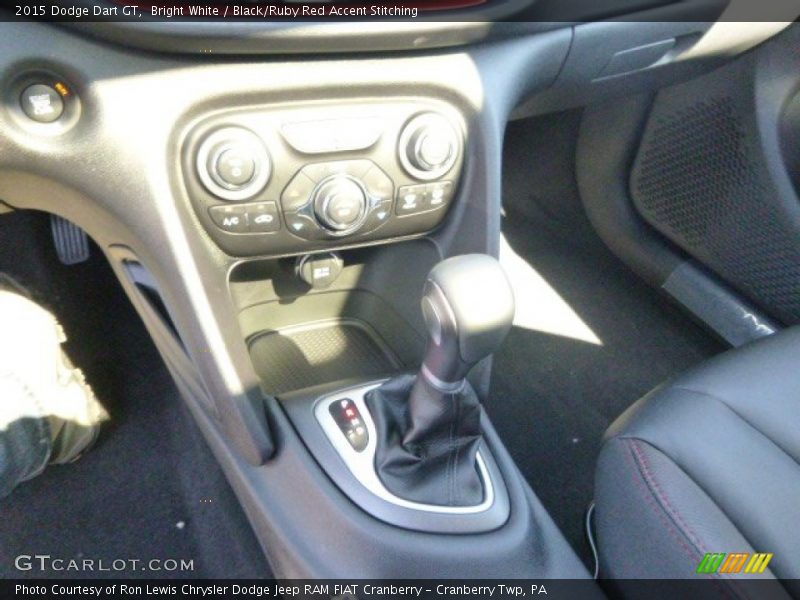 Bright White / Black/Ruby Red Accent Stitching 2015 Dodge Dart GT