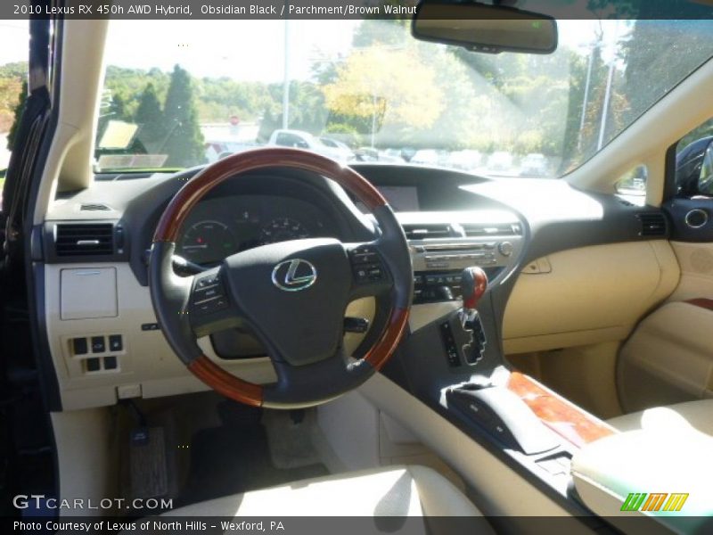 Obsidian Black / Parchment/Brown Walnut 2010 Lexus RX 450h AWD Hybrid