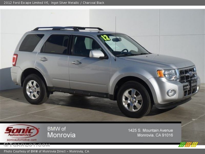 Ingot Silver Metallic / Charcoal Black 2012 Ford Escape Limited V6