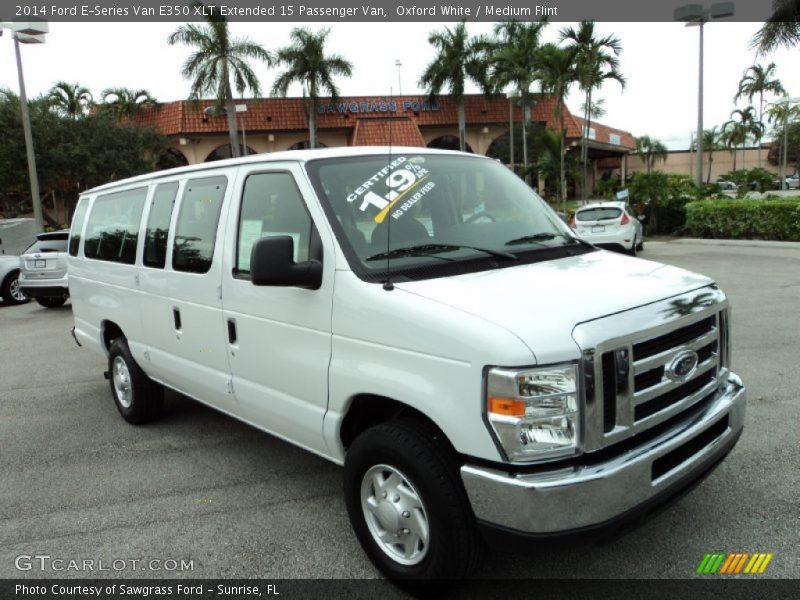 Oxford White / Medium Flint 2014 Ford E-Series Van E350 XLT Extended 15 Passenger Van