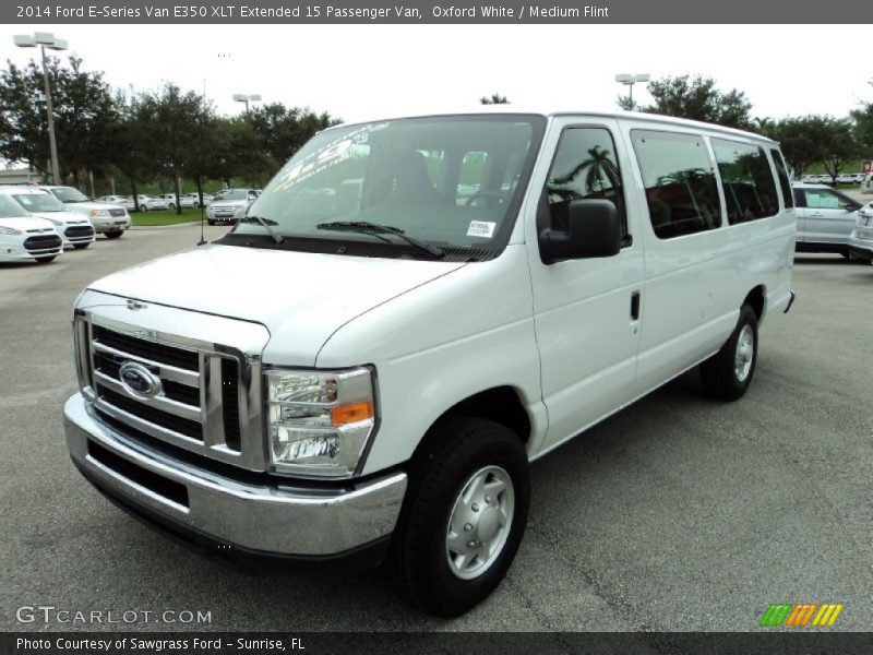 Oxford White / Medium Flint 2014 Ford E-Series Van E350 XLT Extended 15 Passenger Van