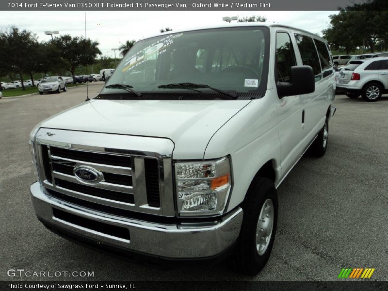 Oxford White / Medium Flint 2014 Ford E-Series Van E350 XLT Extended 15 Passenger Van