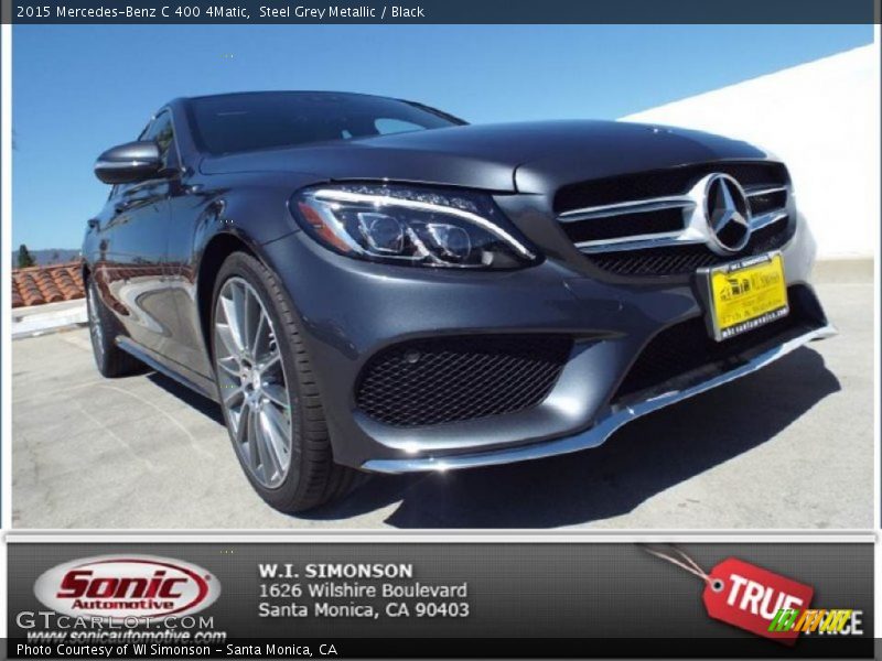 Steel Grey Metallic / Black 2015 Mercedes-Benz C 400 4Matic