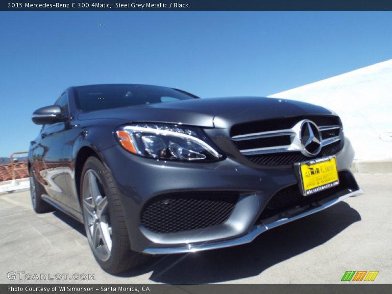 Steel Grey Metallic / Black 2015 Mercedes-Benz C 300 4Matic