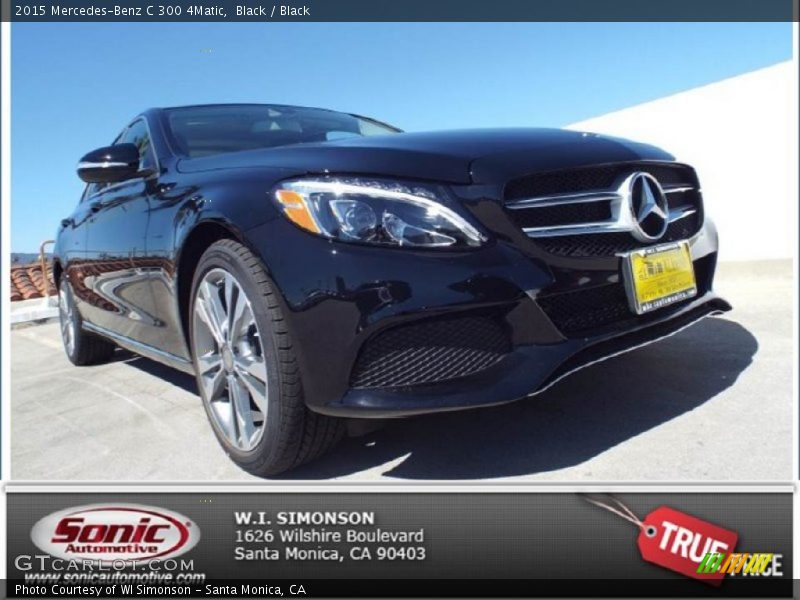 Black / Black 2015 Mercedes-Benz C 300 4Matic
