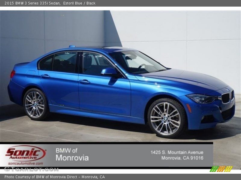 Estoril Blue / Black 2015 BMW 3 Series 335i Sedan