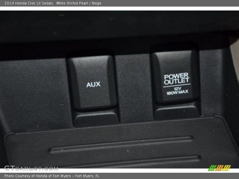White Orchid Pearl / Beige 2014 Honda Civic LX Sedan