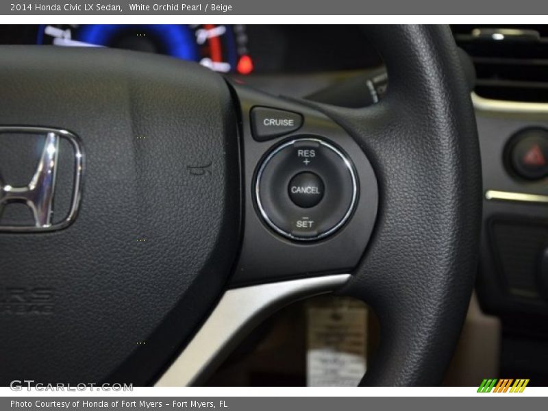 White Orchid Pearl / Beige 2014 Honda Civic LX Sedan