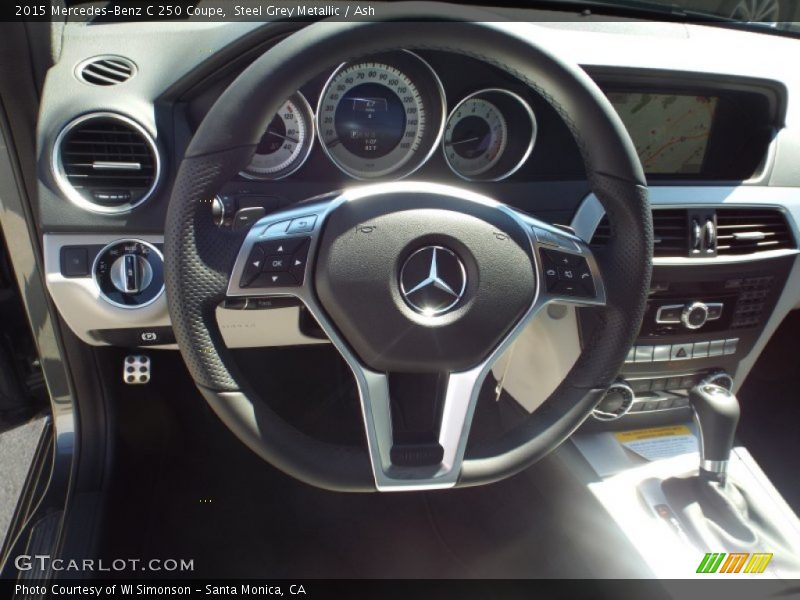 Steel Grey Metallic / Ash 2015 Mercedes-Benz C 250 Coupe