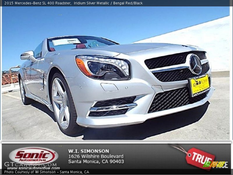 Iridium Silver Metallic / Bengal Red/Black 2015 Mercedes-Benz SL 400 Roadster