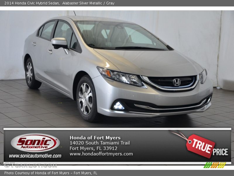 Alabaster Silver Metallic / Gray 2014 Honda Civic Hybrid Sedan