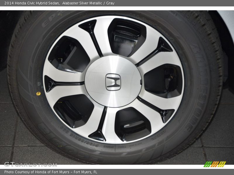 Alabaster Silver Metallic / Gray 2014 Honda Civic Hybrid Sedan