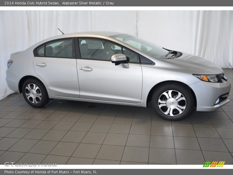 Alabaster Silver Metallic / Gray 2014 Honda Civic Hybrid Sedan